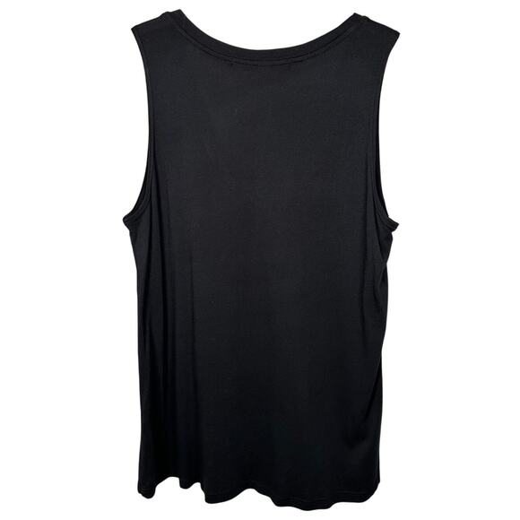 Michael Stars Black V Neck Embellished Cotton Blend Top Women's OS - Picture 2 of 5